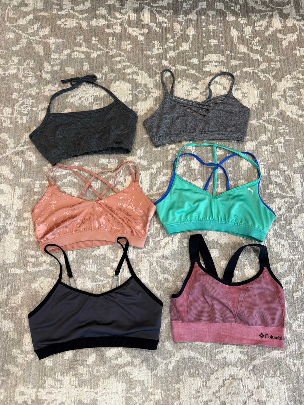 Bundle of 6 Medium Sports Bras - Columbia, Puma, etc